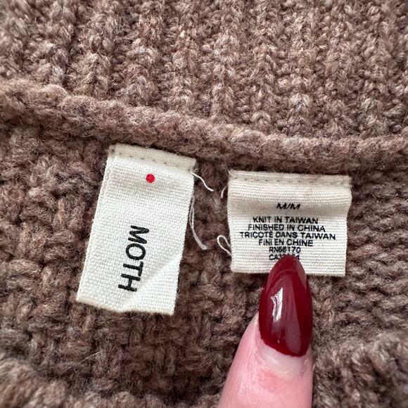 Moth Anthropologie brown knit a-line skirt size M - Picture 4 of 7